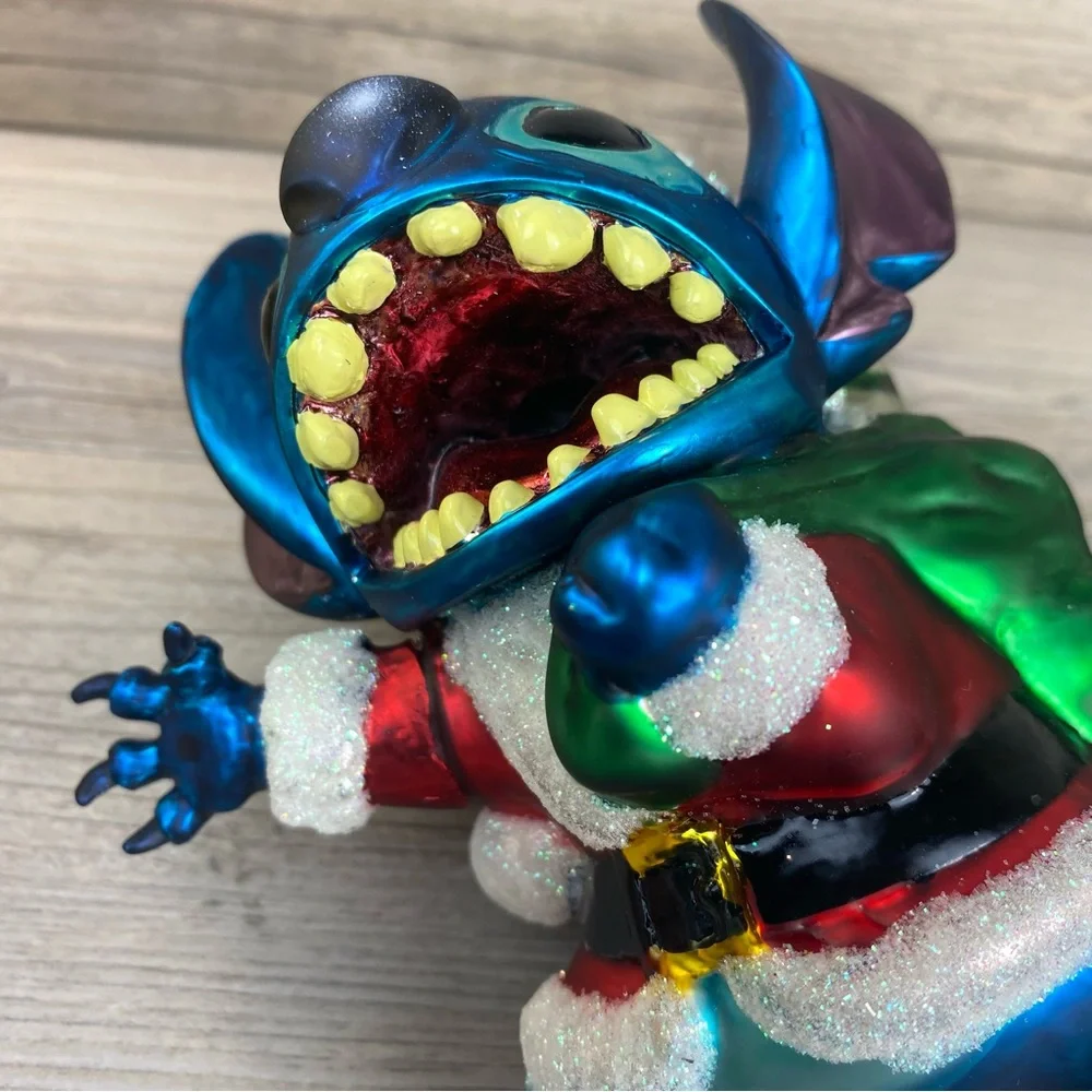Limited Edition Walt Disney World Stitch 3D Glass Ornament Santa Claus Stitch